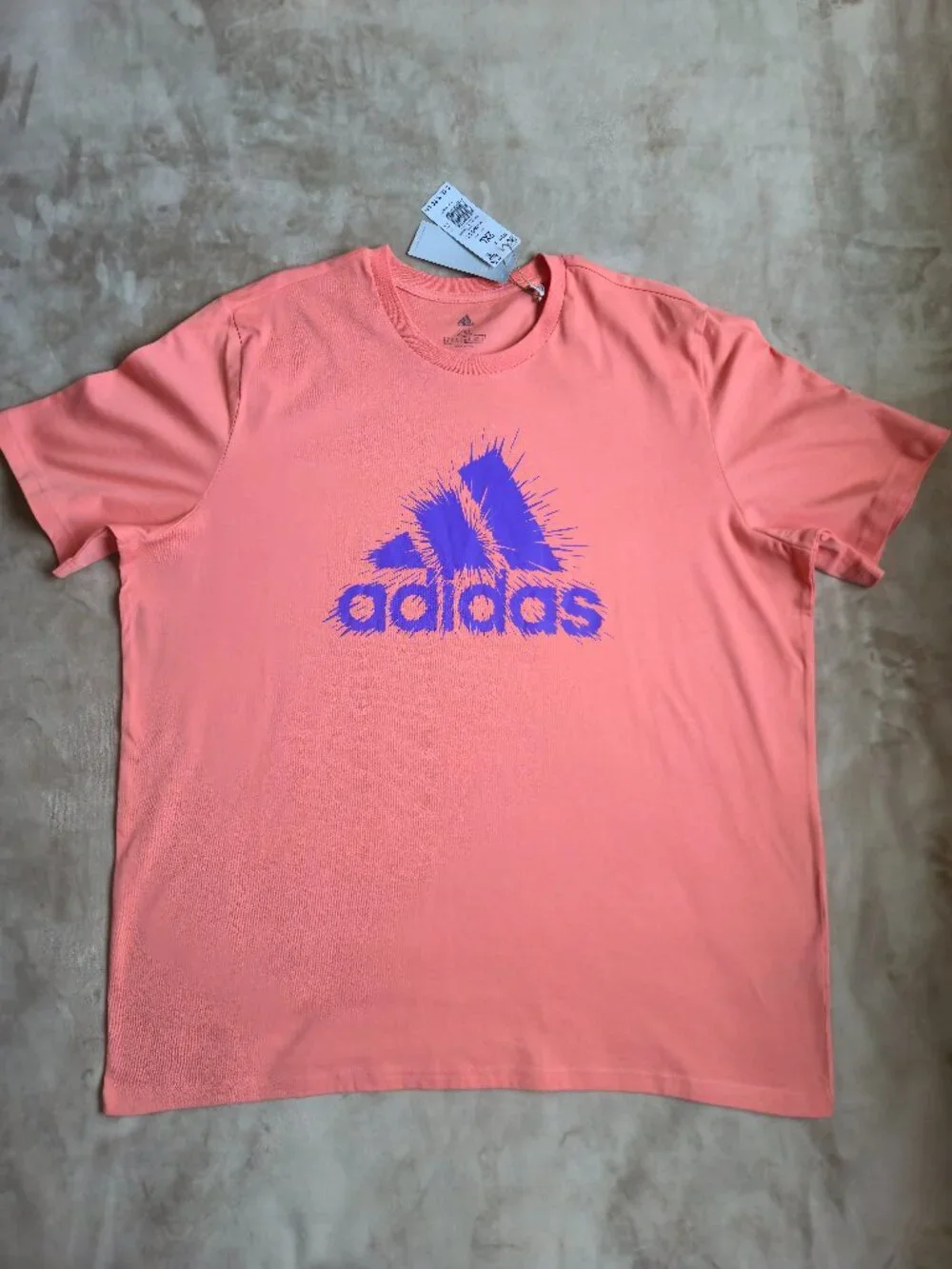 NWT adidas Paint Splatter Badge of Sport Graphic T-Shirt Coral Fusion Men's 2XL
